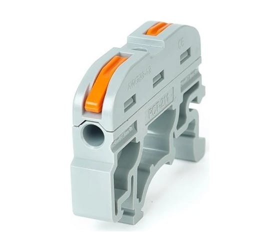 Изображение товара Соединительная проходная клемма HLT 1 полюс на DIN-рейку СК-411-1 0.4-2.5мм² и 0.5-4.0мм² 5шт./уп. 081-19-100