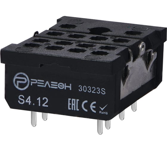 Изображение товара Розетка Релеон для печатного монтажа реле RP4.32; 12А S412
