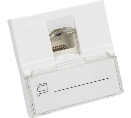 Изображение товара Модульная компьютерная розетка Рувинил RJ-45 размер 45x45мм белая уп. 10 шт. АДЛ 13-908