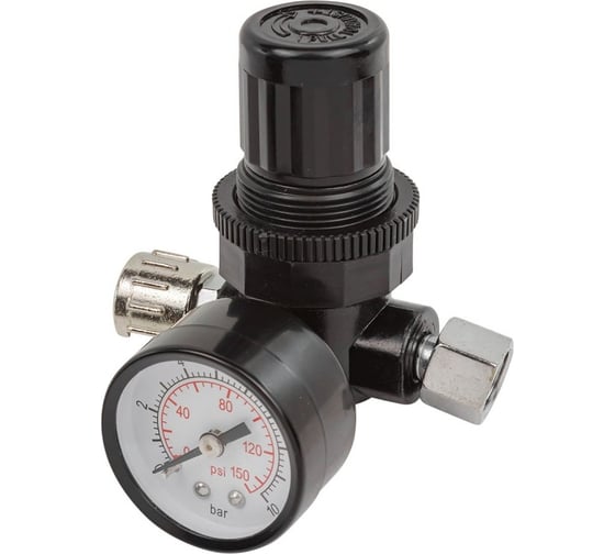 Изображение товара Регулятор давления воздуха 1/4" F x 1/4" M + б/с поворотный, 0-10 бар Partner SP024(54480)