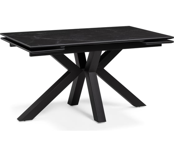Изображение товара Керамический стол Woodville бронхольм, 140(200)х80x77 см, черный мрамор/черный 532397