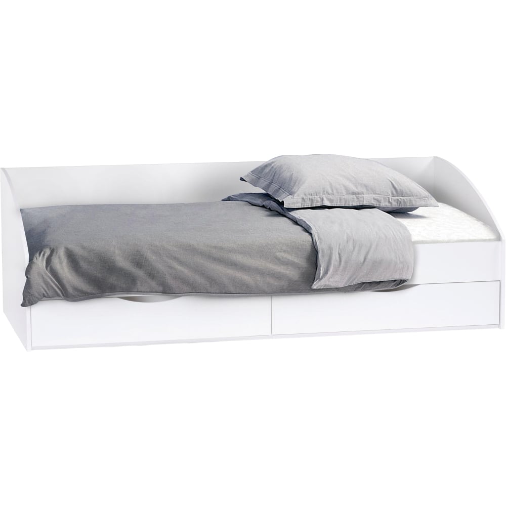 Изображение товара Подростковая кровать Woodville классика 90x200 см белая с ящиками