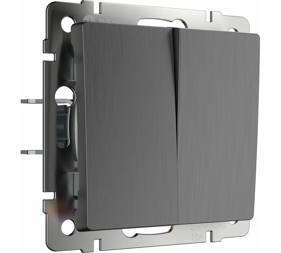 Изображение товара Двухклавишный выключатель WERKEL W1120004 графит рифленый a050756