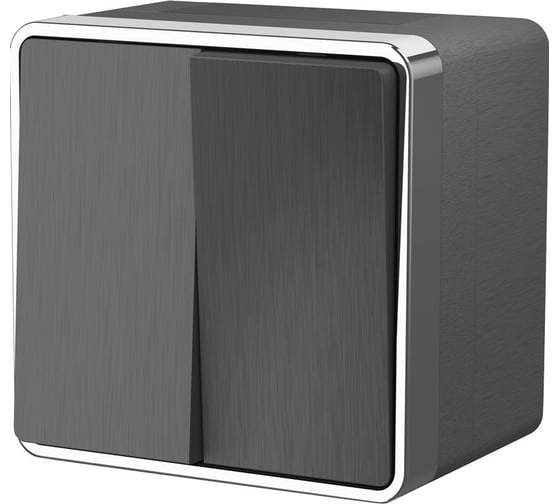 Изображение товара Выключатель WERKEL W5020204 двухклавишный влагозащищенный Gallant графит рифленый a051336