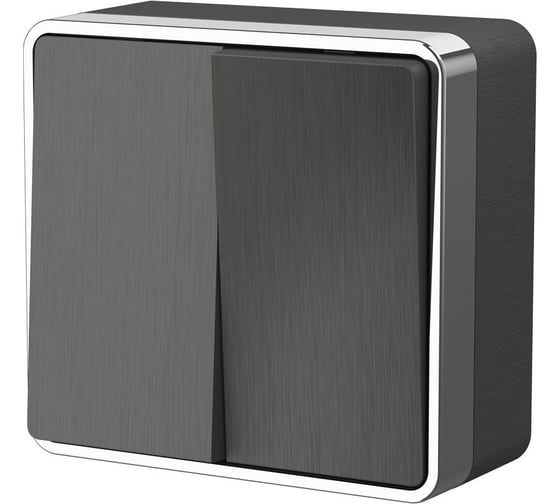 Изображение товара Выключатель WERKEL W5020004 двухклавишный Gallant графит рифленый a051337