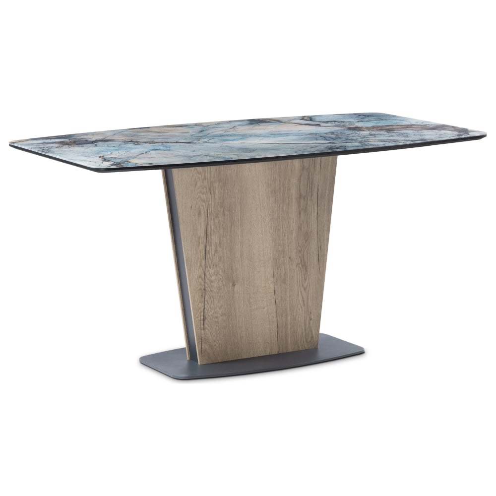 Изображение товара Стол на тумбе Woodville теон, раздвижной, натуральный/графит, 1400х800 мм