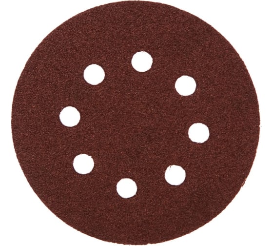 Изображение товара Круг шлифовальный 125 мм, P80, с липучкой, с отверстиями, 5 шт Willmark 39664К