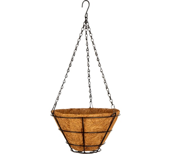 Изображение товара Подвесное кашпо с вкладышем из коковиты, конус d25см PALISAD 69020