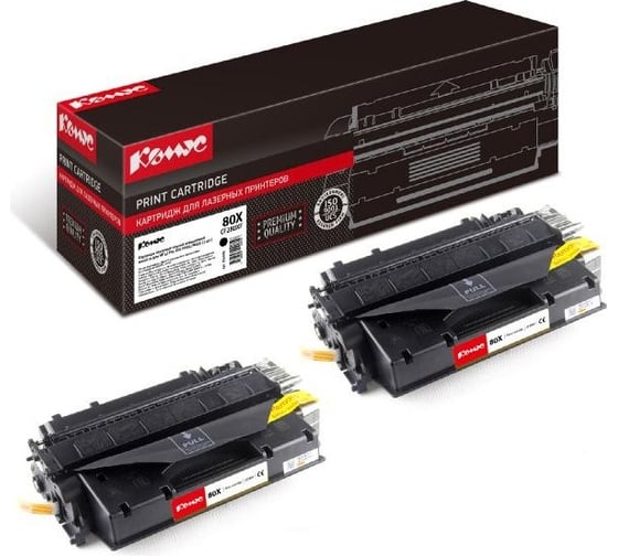 Изображение товара Лазерный картридж Комус 80x cf280xf черный, повышенной емкости, для hp lj (2 шт./уп.) 856086