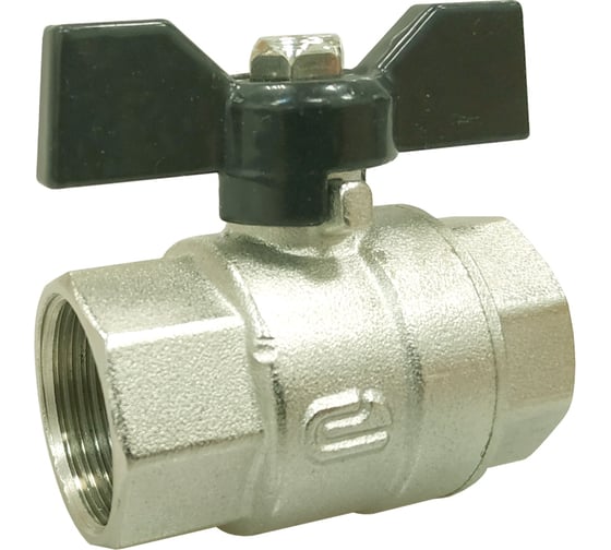 Изображение товара Шаровой кран для воды ONDO 1/2", г/г, бабочка, никель ONFFB012