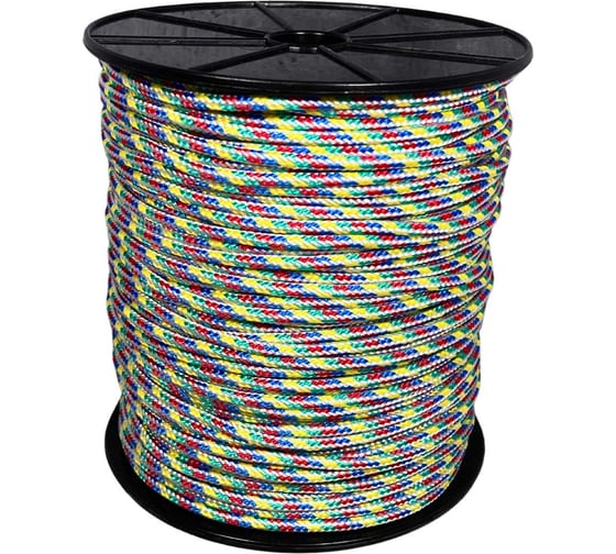 Изображение товара Шнур плетеный полипропиленовый ООО Оптхозторг 3 мм 100 м разноцветный 05831001