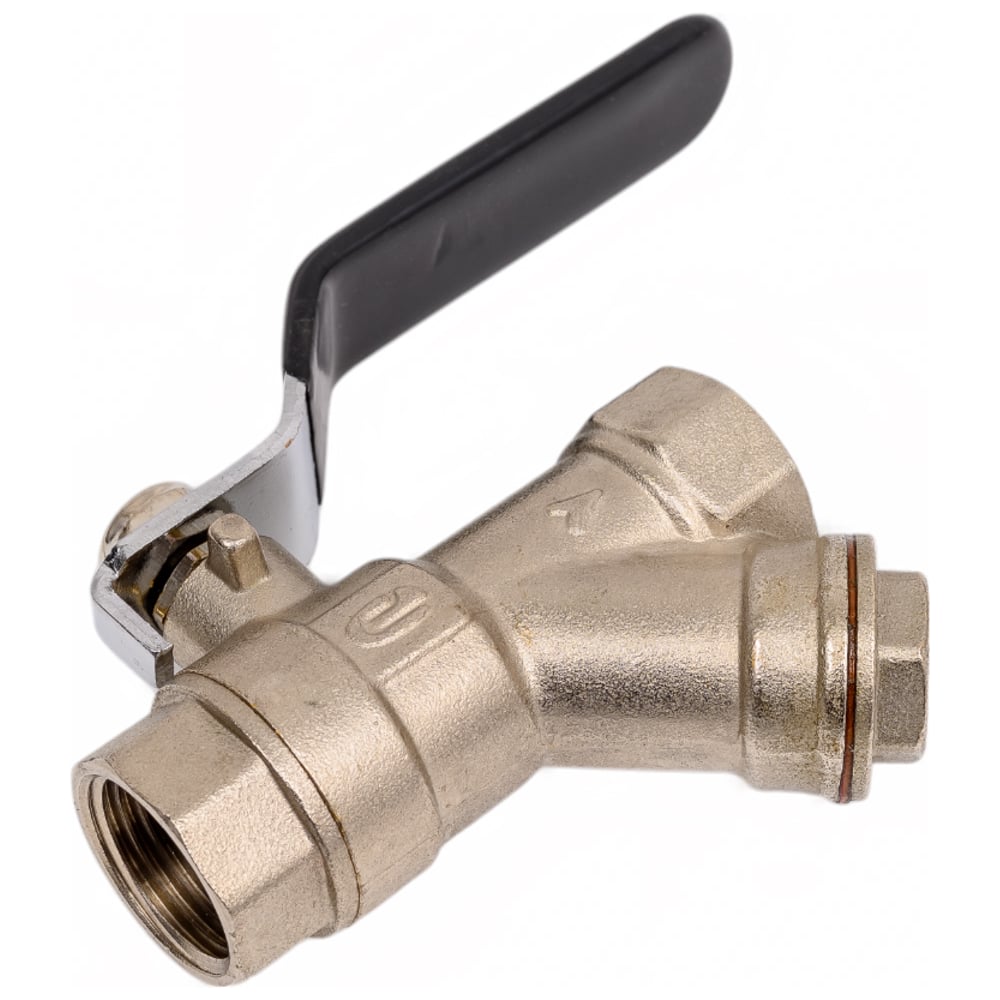 Изображение товара Шаровой кран ONDO 1/2 с фильтром, рычаг, никелированная латунь ONFFF012