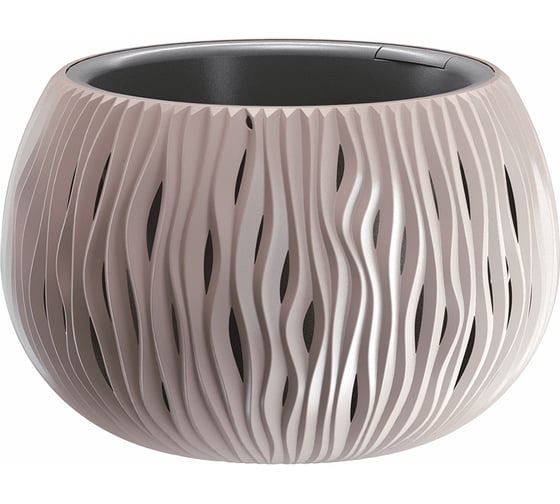Изображение товара Кашпо для цветов Prosperplast SANDY BOWL мокко 2 предмета 3,9л DSK290-7529U