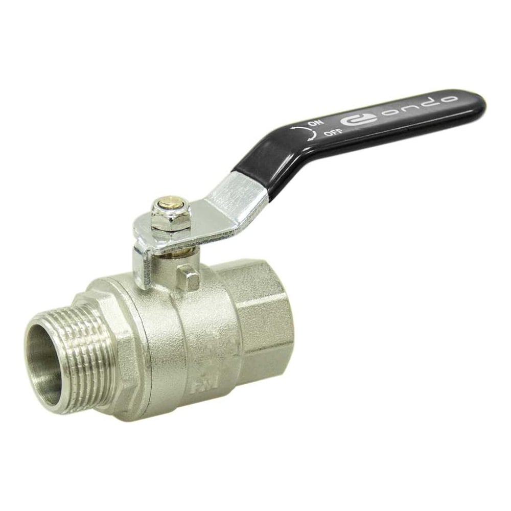 Изображение товара Шаровой кран для воды ONDO 2 г/ш рычаг никель 50 мм 20 бар