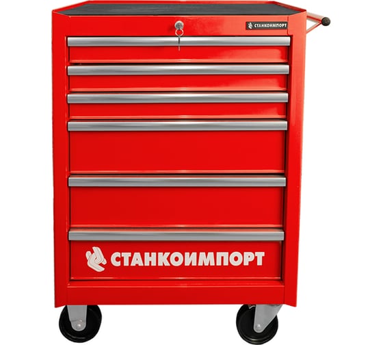 Изображение товара Инструментальная тележка СТАНКОИМПОРТ КР на колесах 6 ящиков, BTD-270061CS BTD-270061CSred