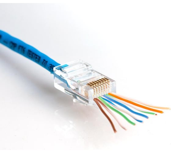 Изображение товара Проходной коннектор Ripo rj-45 (8p8c) cat.5e, универсальные ножи 003-400034