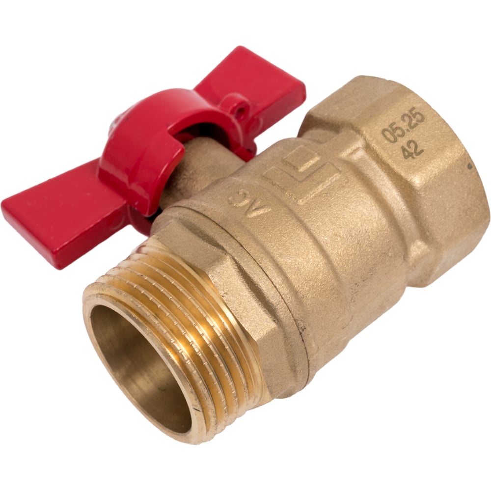 Изображение товара Шаровой кран Ci 11Б27п1 ш/г латунь DN25 16 бар бабочка красный