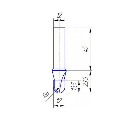 Изображение товара Фреза 12х12х23.5х68.5 мм МебельДрев ФК 1112-12