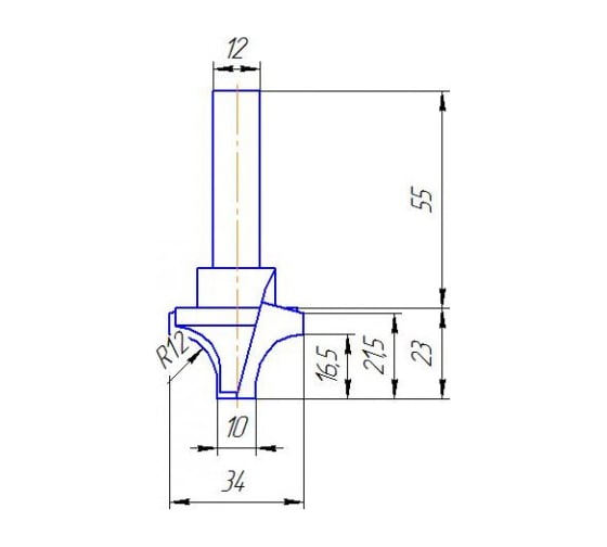 Изображение товара Фреза 34х12х23х78 мм МебельДрев ФК 1350-12