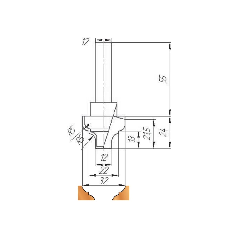 Изображение товара Фреза 32х12х24х79 мм МебельДрев ФК 0420-12 для кромочных работ