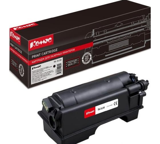 Изображение товара Лазерный картридж Комус tk3130 черный, для kyocera fs4200dn/4300dn 856030