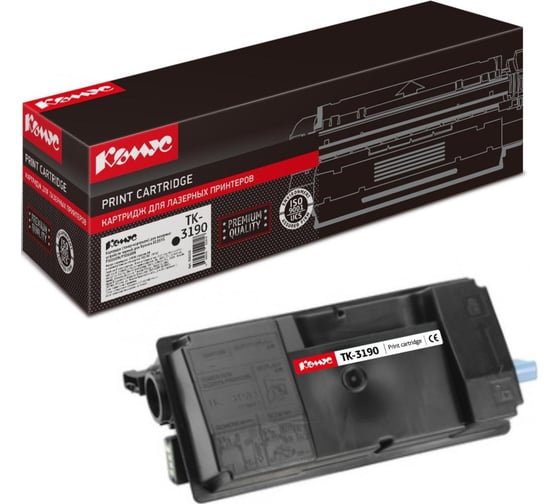 Изображение товара Лазерный картридж Комус tk3190 черный, для kyocera ecosys p3055 (чип) 856105