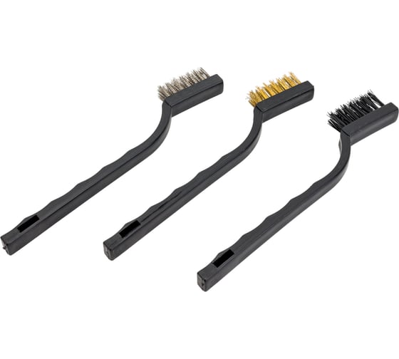 Изображение товара Набор металлических щеток VOREL 170мм, медная, стальная, нейлоновая 06963