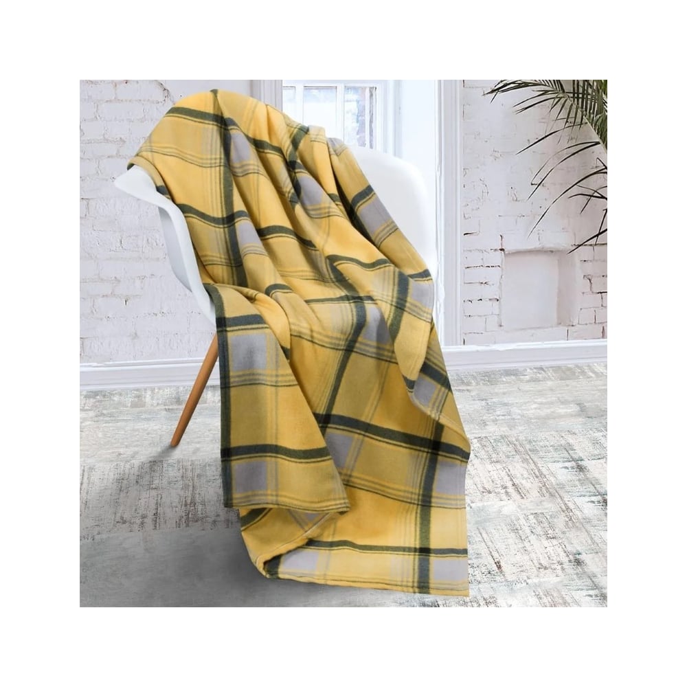 Изображение товара Покрывало-плед Guten Morgen флис Абердин 150x200 см желтый