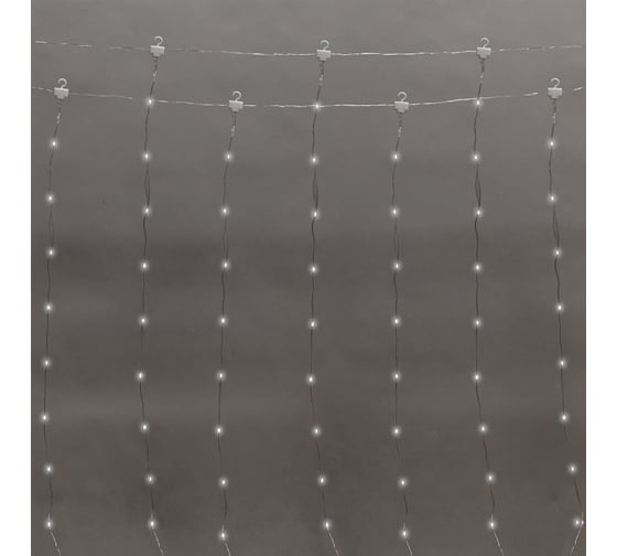 Изображение товара Дождь из Росы Neon-Night 3x2м, 200LED белый, IP20, USB + пульт управления, с крючками для крепления 315-875