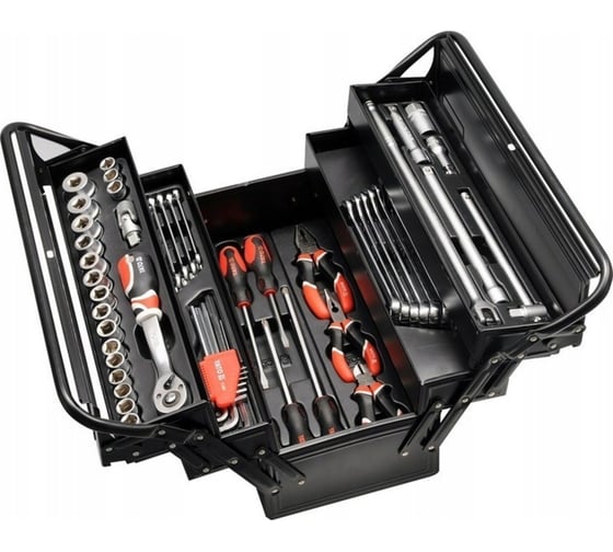 Изображение товара Набор инструментов YATO в металлическом ящике, 62 предмета YT-3895