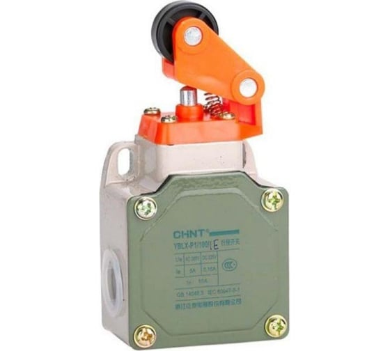 Изображение товара Путевой выключатель CHINT YBLX-P1/100/1E прямого действия, с одинарным роликом, с буфером (R) 437088