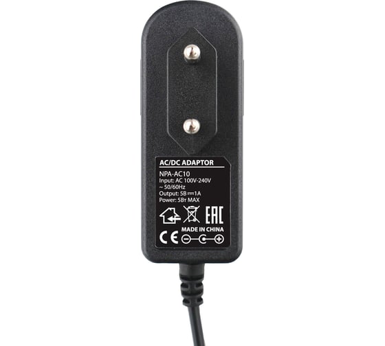 Изображение товара Блок питания Gembird 5В/1А, 5Вт, 1 штекер 5,5х2,5 мм NPA-AC10