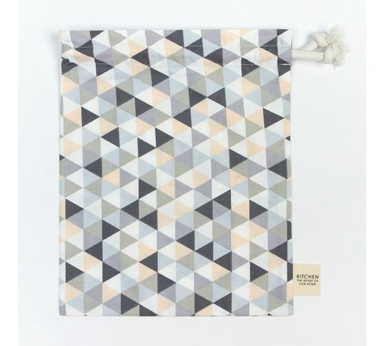Изображение товара Текстильный мешочек Этель "Треугольники" 27x34 см, 80% хлопок, 20% пэ, сатин 110 г/м2 9596591