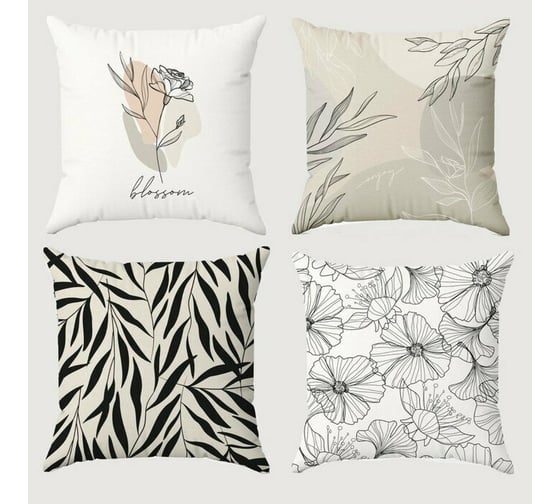 Изображение товара Чехол на подушку Этель "Blossom", 4 шт., 40х40 см, велюр 9788797