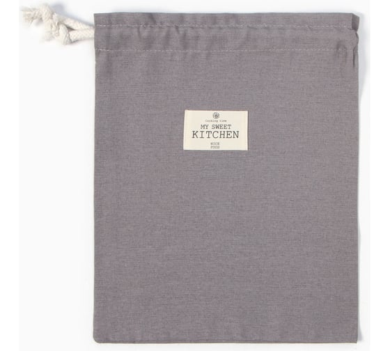 Изображение товара Текстильный мешочек Этель ECO, цвет серый, 27x34 см, 70% хлопок, 30% лён, 190 г/м2 9631131