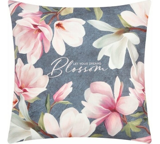 Изображение товара Чехол на подушку Этель "Магнолия" 40x40 см, велюр, 100% п/э 7937192