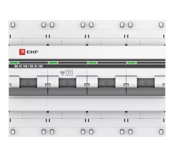 Изображение товара Автоматический выключатель EKF PROxima ВА 47-100 4P, 32А, D, 10kA mcb47100-4-32D-pro
