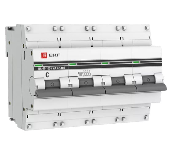 Изображение товара Автоматический выключатель EKF PROxima ВА 47-100, 4P, 25А, C, 10kA mcb47100-4-25C-pro