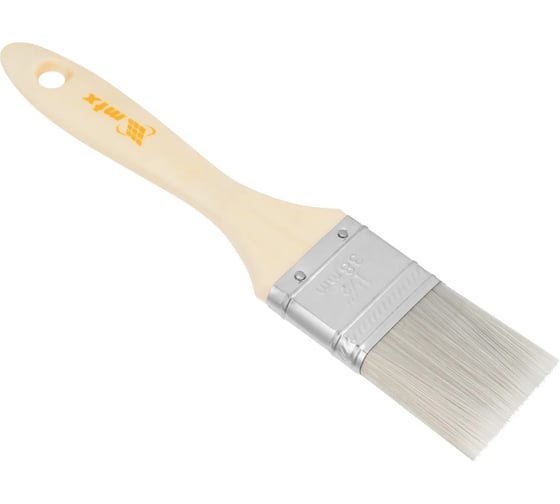 Изображение товара Плоская кисть для лаков MTX евро 1.5", искусственная щетина, деревянная ручка 83086