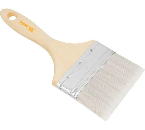 Изображение товара Кисть плоская для лаков MTX евро, 4", искусственная щетина, деревянная ручка 83090