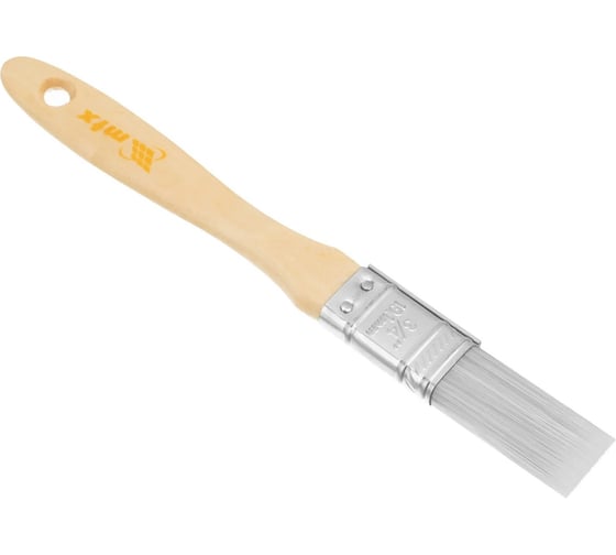 Изображение товара Кисть плоская для лаков MTX евро, 3/4", искусственная щетина, деревянная ручка 83084