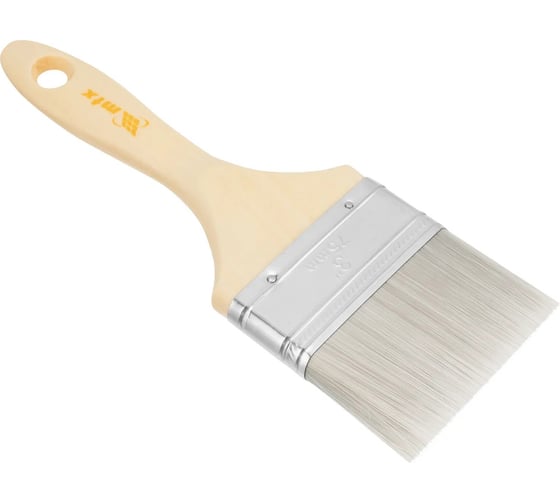 Изображение товара Кисть плоская для лаков MTX евро, 3", искусственная щетина, деревянная ручка 83089