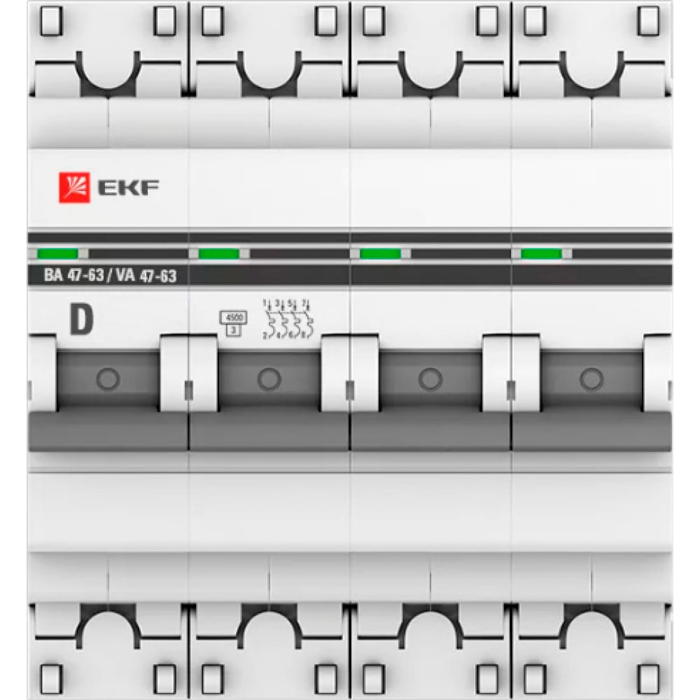 фото Автоматический выключатель ekf proxima ва 47-63, 4p, 40а, 4,5ka, sq mcb4763-4-40d-pro