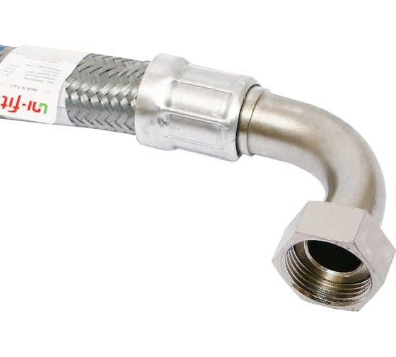 Изображение товара Гибкая подводка для воды Uni-Fitt НВ 1" 80 см DN 25 с угловым отводом 505S4408