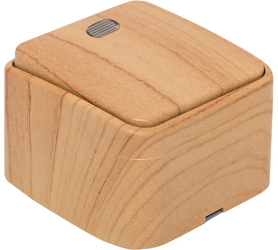 Изображение товара 1-клавишный выключатель с индикатором EKF ОП Минск 10А светлое дерево EGV10-121-30