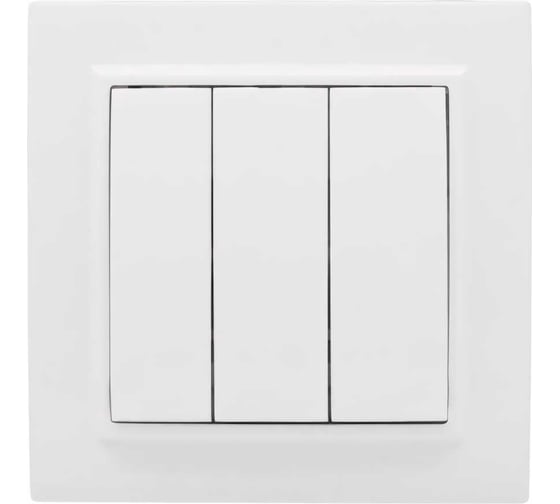 Изображение товара 3-клавишный выключатель EKF Минск СП,10А, белый Basic ERV10-024-10