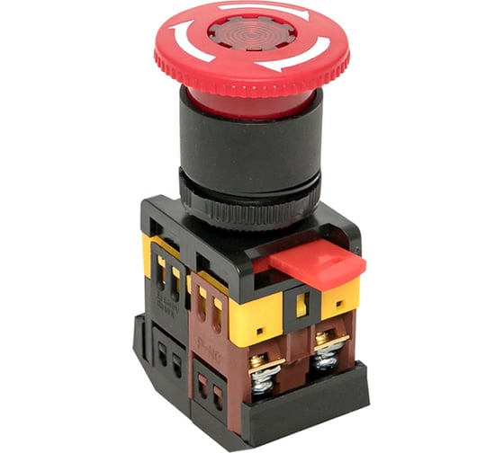 Изображение товара Поворотная кнопка EKF ANE-22 c блокировкой и подстветкой Грибок PROxima NO+NC pbn-ane