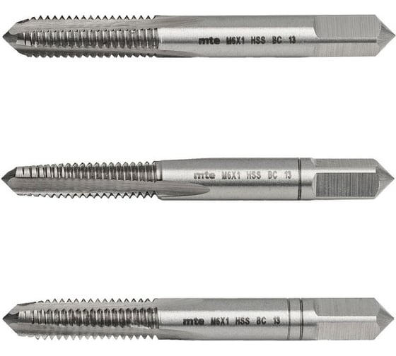 Изображение товара Ручной метчик MTE HSS DIN352 3 шт. M6x1,0 26396