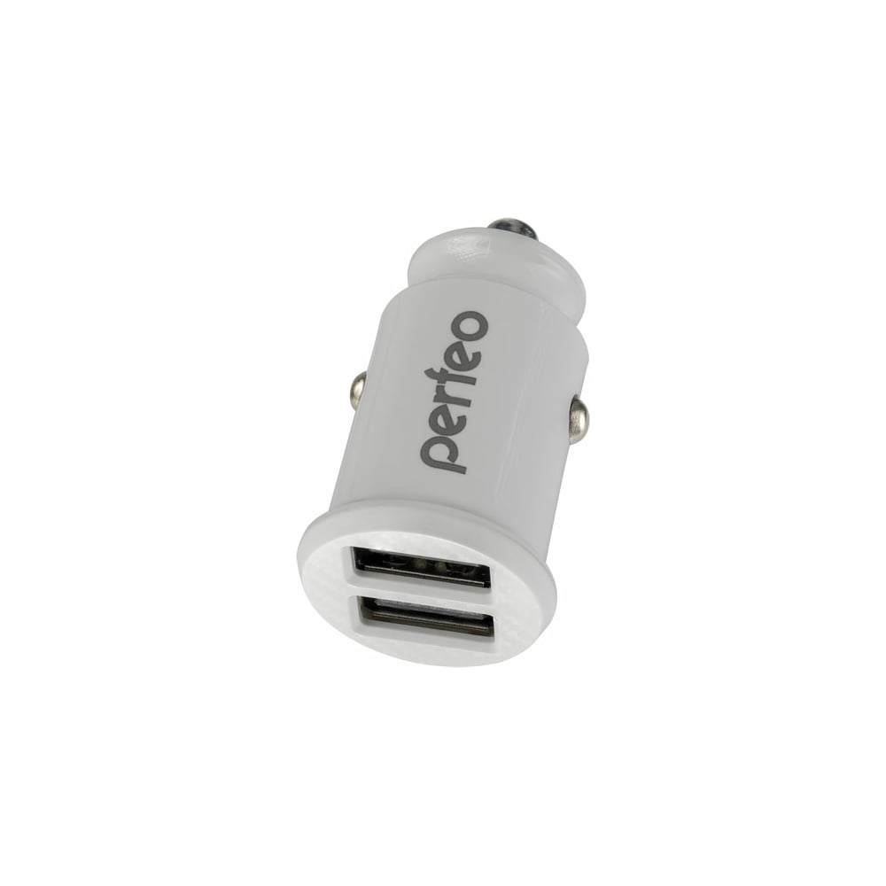 фото Автомобильное зарядное устройство с двумя разъемами perfeo usb 2x2.4а белый car 30012272