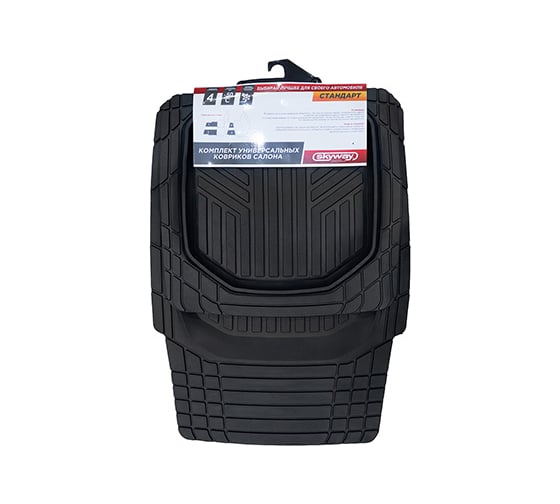 Изображение товара Коврик салона Стандарт 003 SKYWAY 4пр. Ванночка Резиновый Черный S01704003